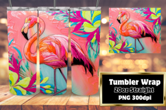 VIVID 20oz Sublimation Tumbler Template , Flamingo Product Image 1