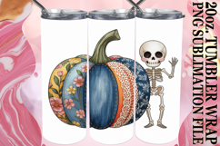 Gentle breezes 20oz tumbler wrap, Pumpkin Watercolor Product Image 1