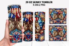 Skinny Tumbler 20oz Wrap Design,4th of july Tumbler PNG Product Image 1