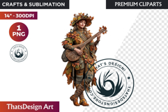 Fantasy Autumn Guardian - Epic Fall Character Clipart PNG Product Image 1