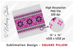 5 Cozy Christmas Knitted Designs - Sublimation Square Pillow Product Image 12
