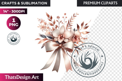 Ethereal Floral arrangements Clipart PNG Rose gold and blush Product Image 1