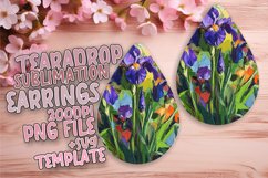 Stunning Oil Flower Art Teardrop Earrings for Craft Product Image 1