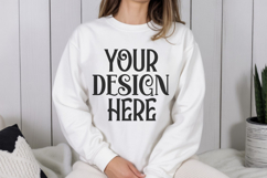 White Gildan 18000 Sweatshirt Model Mockups Product Image 1