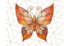 Stained Glass Butterfly PNG Colorful Clipart for Sublimation Product Image 3