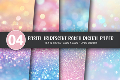 Pastel Iridescent Bokeh Digital Paper Product Image 1