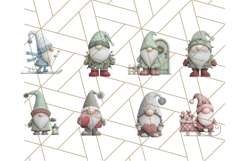 Cozy Winter Gnome Clipart PNG, Christmas Gnome Clip Art Product Image 7