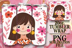 Beautiful Flower Portrait Sublimation Tumbler Wrap 20oz Product Image 1