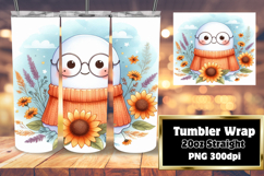 Sublimation Tumbler Template 20oz , Cute Ghost Product Image 1