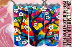 Stunning Stained Glass Tree Wrap for 20oz Tumblers Product Image 1