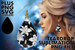 Artistic Flair: Teardrop Earrings with Floral Patterns Product Image 1