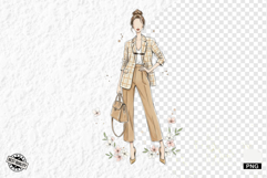 Stylish Spring Girl Clipart Product Image 1