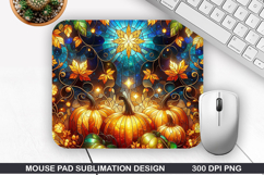 Pumpkin Mouse Pad Sublimation, Halloween Mouse Pad PNG Product Image 1