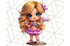 Chibi Summer Girls Clipart PNG, Bright Kawaii Summer Art Product Image 3