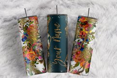 Custom Name Gold Marble Watercolor Roses 20 oz tumbler wrap Product Image 1