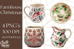 Cozy Farmhouse Christmas Clipart PNG, Wreaths & Candles Product Image 1