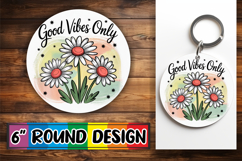 Timeless Keychain Circle PNG, Flowers Quote Product Image 1