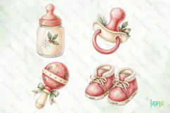 Baby Shower 1st Christmas Clipart Product Image 1