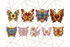 Stained Glass Butterfly and Sunflower PNG Clipart Product Image 3