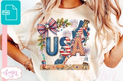 USA Patriotic PNG, 4th of July Sublimation Design Product Image 3