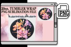 Floral Denim Tumbler Wrap Spring 20oz Product Image 1