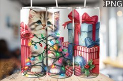 Christmas Cat Tumbler Wrap - Christmas Tumbler PNG Design Product Image 1