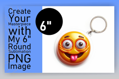 Stylish Circle Design Keychain Template , 3D Emoji Product Image 1