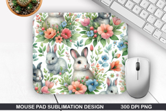 Bunny Mouse Pad Sublimation, Easter Bunny Mouse Pad PNG Product Image 1