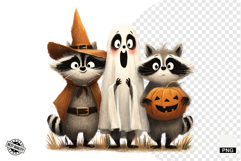 Halloween Spooky Raccoons Clipart Product Image 1