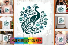 Joyful TOTE BAG Sublimation PNG, Flower Animals Product Image 1
