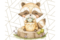 Tea Time Animal Clipart PNG Woodland Forest, Cottagecore Png Product Image 3