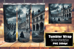 SLEEK 20oz Sublimation Tumbler Template , Horror Halloween Product Image 1