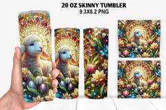 Lamb Skinny Tumbler 20oz Wrap Design, Easter Tumbler Product Image 1