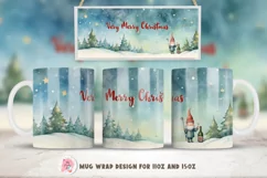 Christmas Mug Wrap 11 oz and 15 oz | Gingerbread Png Product Image 1