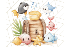 Under the Sea Nursery Clipart, Ocean Animals PNG Product Image 3