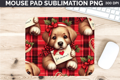 Watercolor Dog Mouse Pad Sublimation - Valentines PNG Design Product Image 1