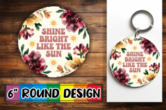 Timeless Round Coasters Design PNG, Flower Quote Product Image 1
