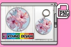 Blossom Drift: Round Sublimation Splash Keychain PNG Product Image 1