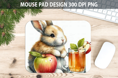 Bunny Mouse pad Sublimation - Thanksgiving Animal PNG Design Product Image 1