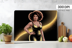 Afro Girl/Woman Melanin braided hair Cutting Board PNG Desig Product Image 1