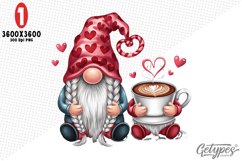 Valentine Gnome Sublimation Clipart - High Quality Design Product Image 3