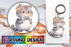 Vibrant Watercolor Cat Keychain Design Product Image 1