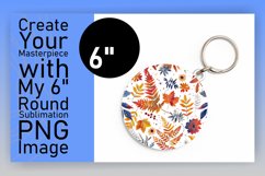 Autumn Leaves Watercolor Pattern Round Design Keychain Product Image 1