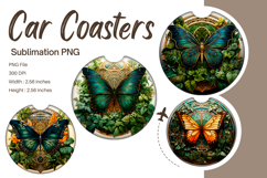 Butterfly Car Coasters Sublimation Accessories Keychain_71 Product Image 1
