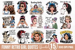 Funny Retro Girl Quotes Sublimation Bundle PNG Product Image 1