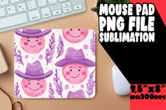 Smiling Watercolor Flower Mouse Pad PNG Product Image 1