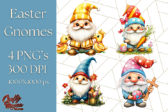 Easter Gnome PNG, Spring Bunny Clipart, Cute Digital Art Product Image 1