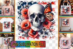 Cheerful Tote Bag Gift Magic PNG, Skull USA Product Image 1