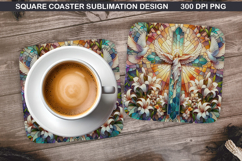 Flower Coaster Sublimation, Easter Coaster PNG Design Product Image 1