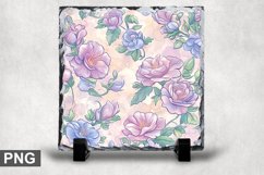 Pastel Flowers Square Sublimation Slate Design Product Image 1